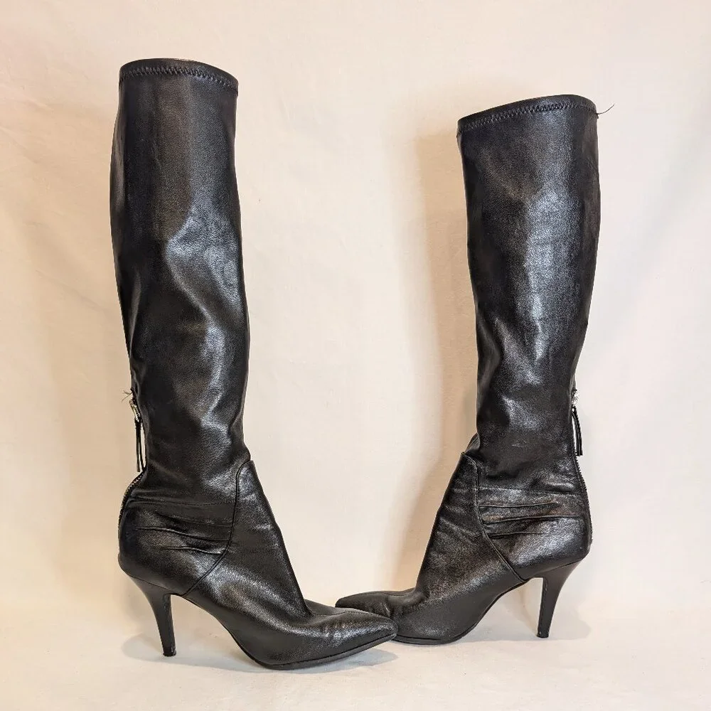 Nine West Fairvinda Women’s Knee High Pointy Toe Stiletto Heel Boots - Picture 4 of 8